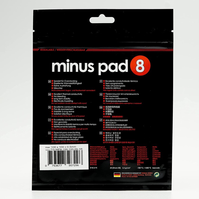 MINUS PAD 8 100x100x0.5MM